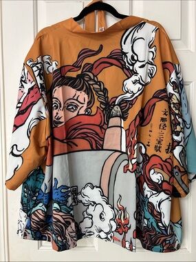Gorgeous Polyester Japanese Kimono O/S